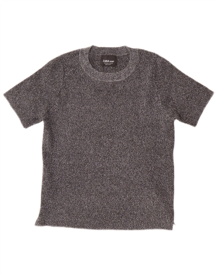 T-shirt corta da donna ZARA UK 8 piccola grigia