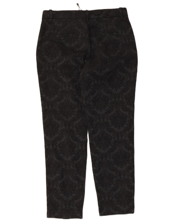 Pantaloni chino dritti da donna Zara medi W28 L27 cotone floreale nero