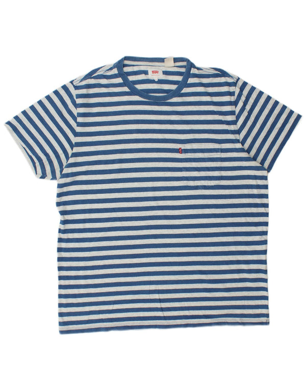 T-shirt da uomo Levi's Top XL in cotone a righe blu
