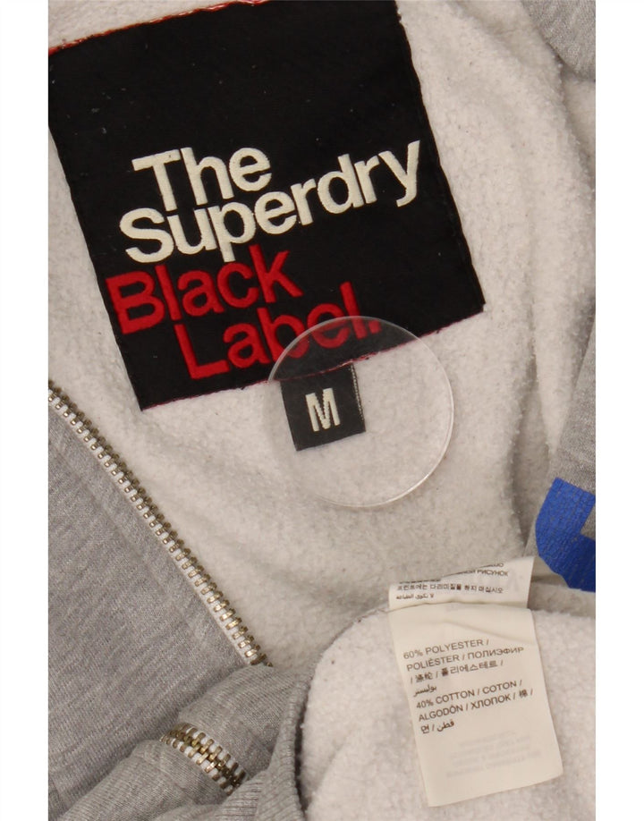 Maglione con cappuccio e zip grafica da uomo Superdry Poliestere grigio medio