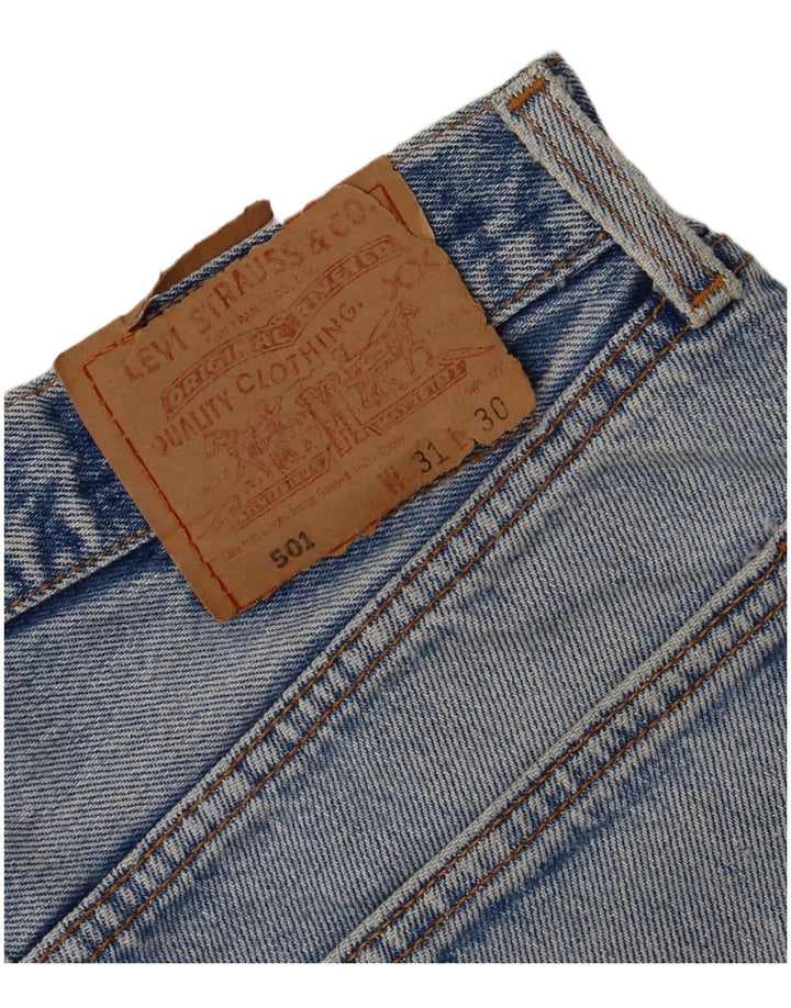 Levi's Donna 501 Mini Gonna in Denim Invecchiato W31 Cotone Blu Medio