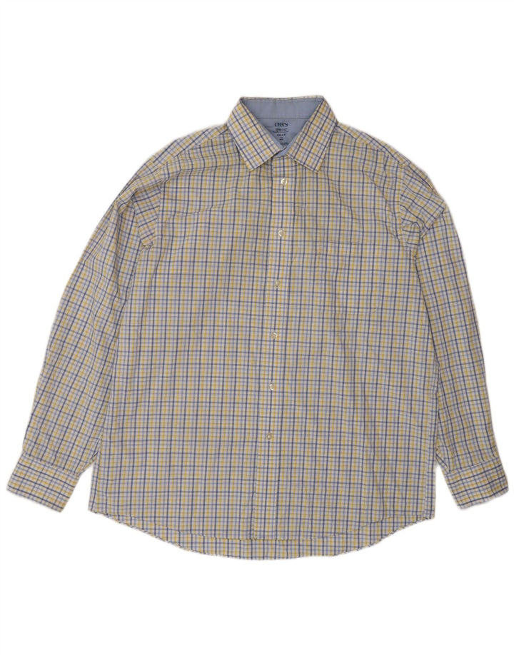 Camicia da uomo dalla vestibilità regolare Chaps taglia 16 1/2 grande in cotone a quadri multicolore