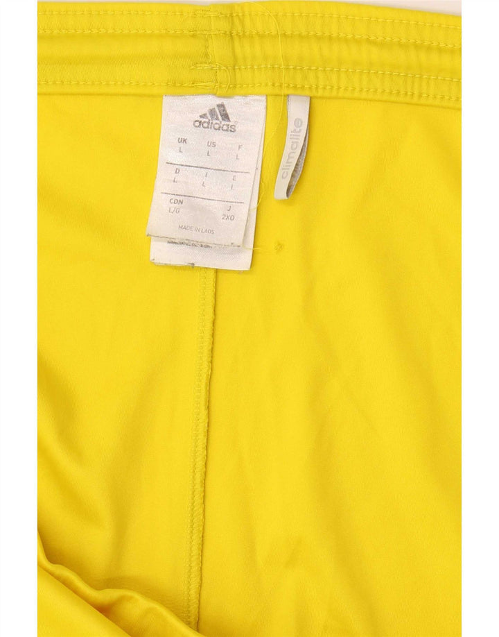 Pantaloncini sportivi da uomo Adidas grandi in poliestere a strisce gialle