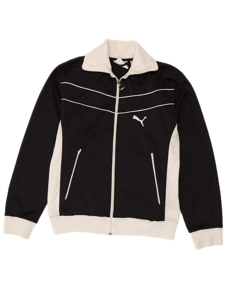 Giacca da ginnastica da uomo Puma Small in poliestere color block nero