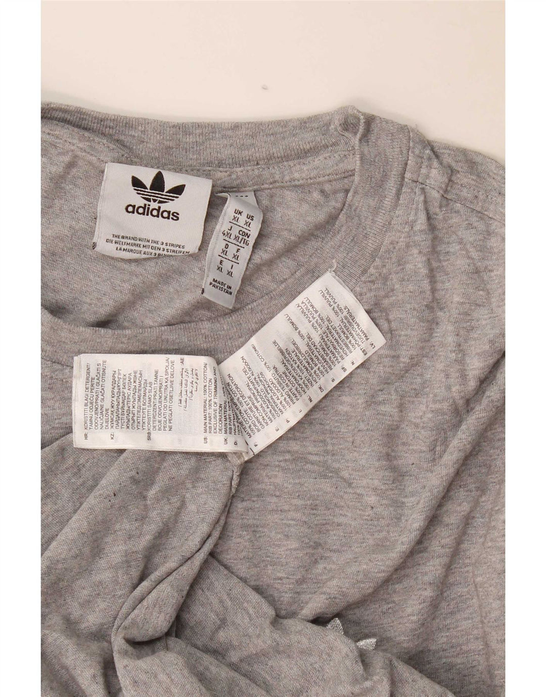 T-shirt Adidas da uomo Top XL in cotone grigio