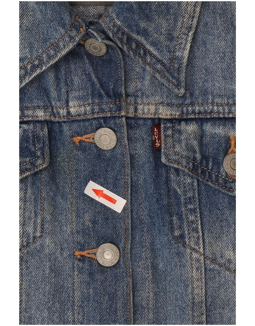 Gilet in denim corto da donna Levi's UK 12 cotone blu medio