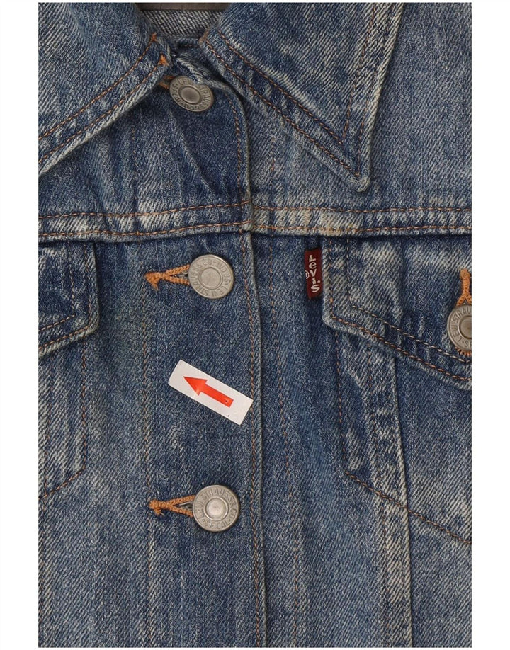 Gilet in denim corto da donna Levi's UK 12 cotone blu medio