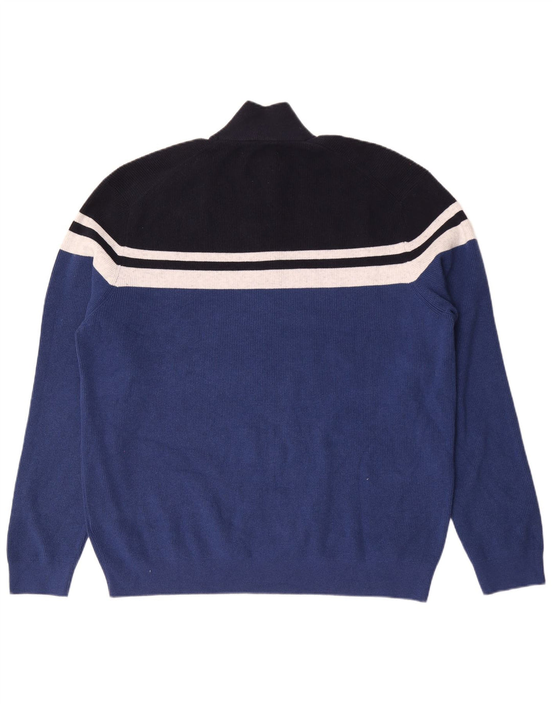 Maglione da uomo Marks & Spencer con zip e collo 2XL poliestere a righe blu