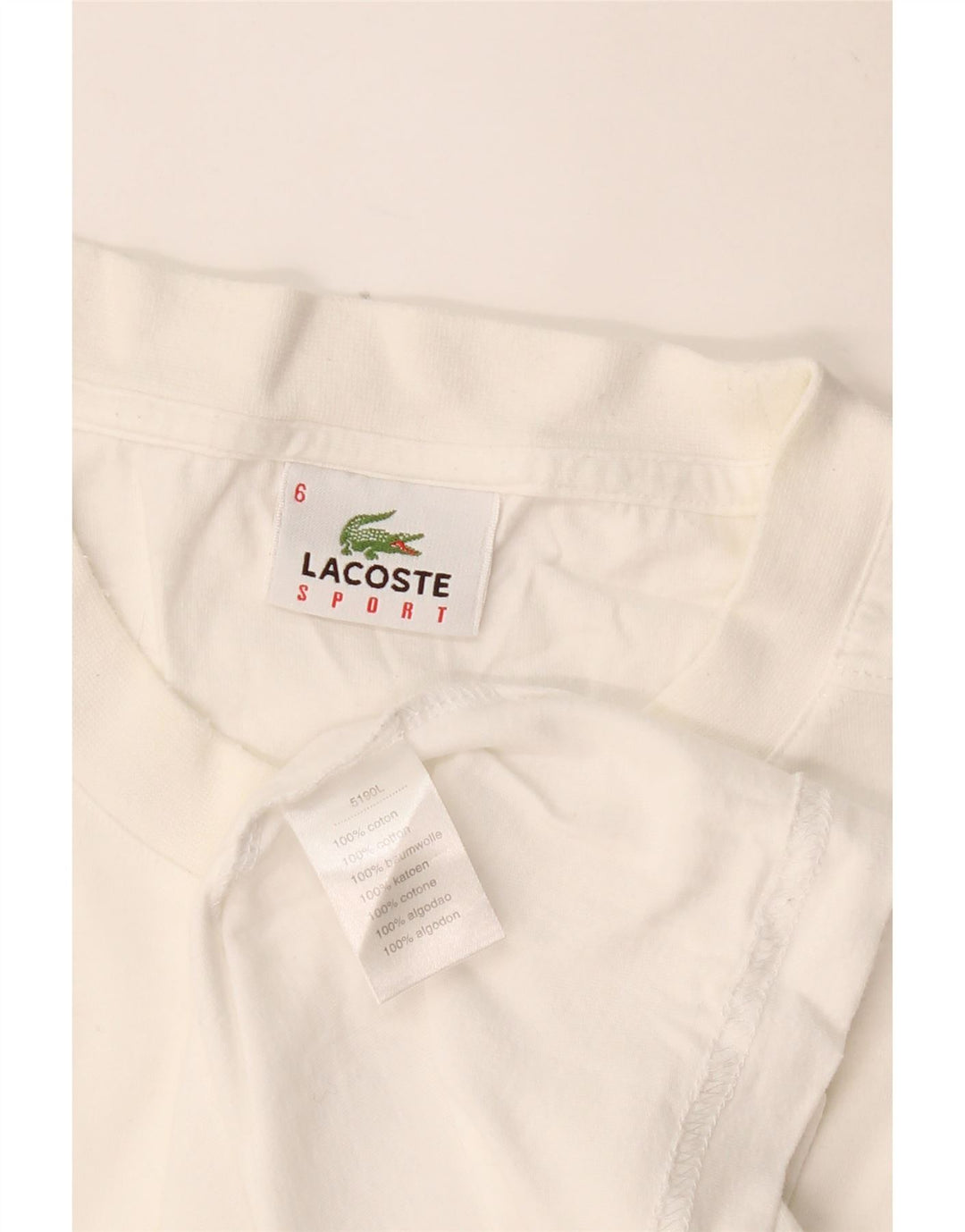 T-shirt da uomo LACOSTE taglia superiore 6 XL cotone bianco
