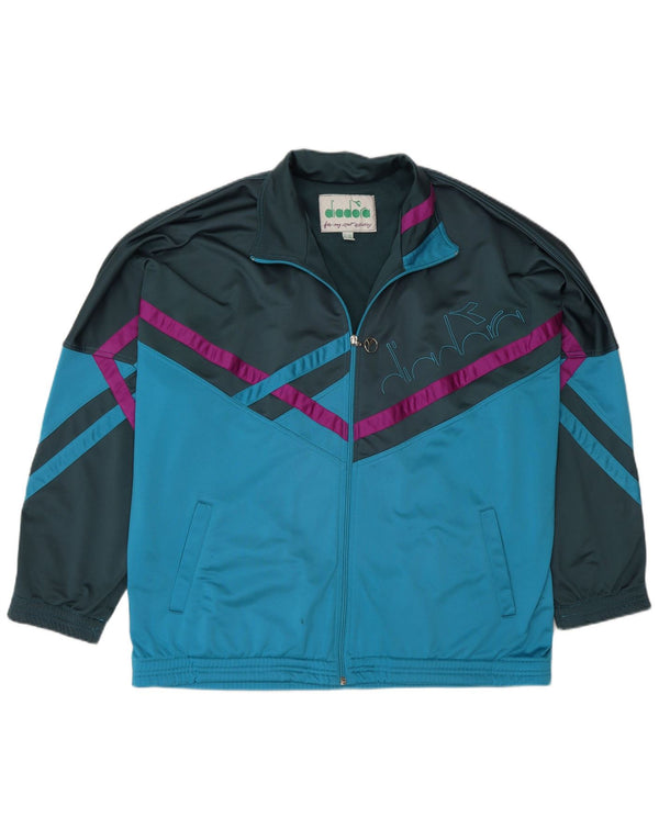 Giacca da tuta grafica da uomo Diadora UK 42 Large Blue Colourblock