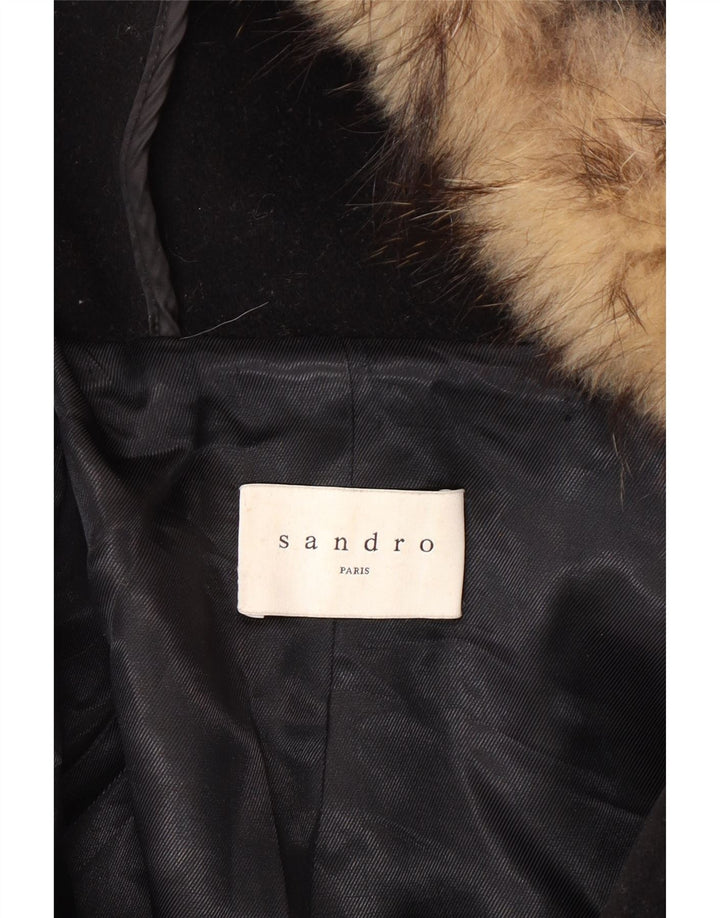 Soprabito con cappuccio da donna SANDRO EU 40 medio nero lana