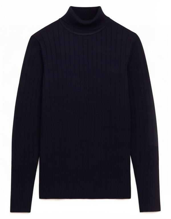 Maglione maglione a collo alto da donna Marks & Spencer UK 8 piccolo blu navy