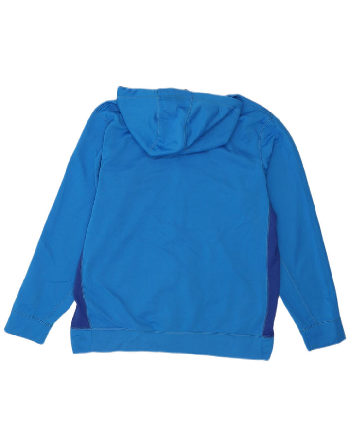 Felpa con cappuccio e zip Nike Therma-Fit da uomo, grande, in poliestere color block blu