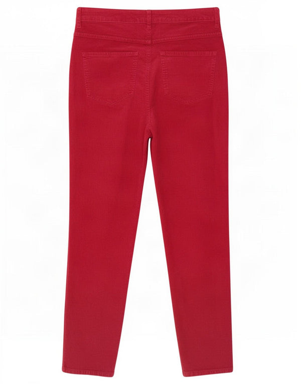 Pantaloni dritti in velluto a coste da donna Marks & Spencer UK 14 Large W32 L27 Rossi
