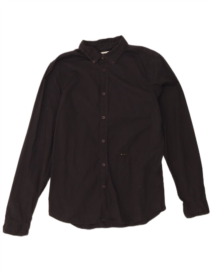 DIESEL Mens Slim Fit Shirt XL Black Cotton