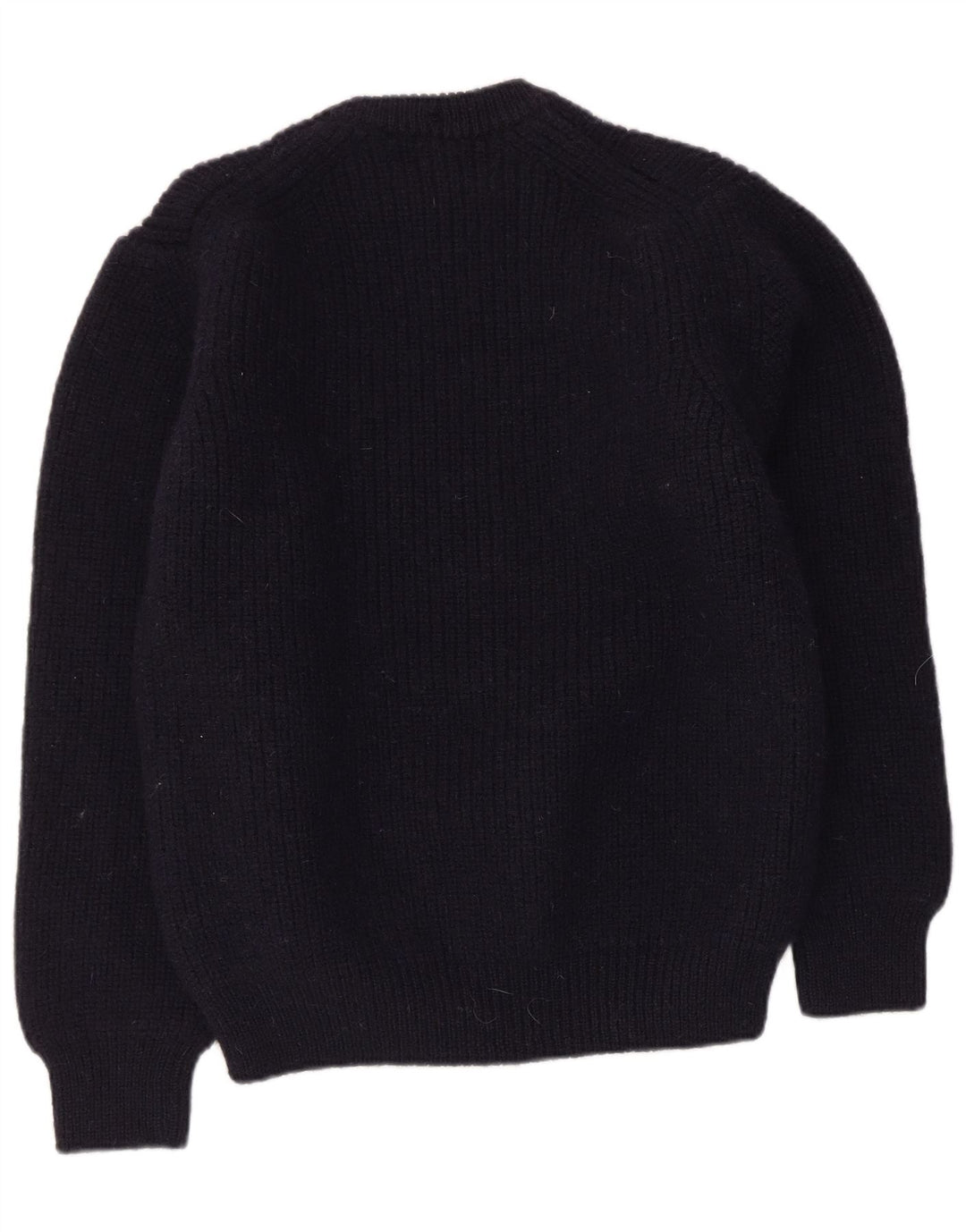 Barbour Uomo Girocollo Maglione Maglione Grande Blu Navy Lana Nuova