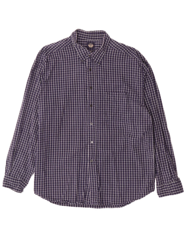 DOCKERS Camicia da uomo in flanella XL in cotone a quadri blu navy