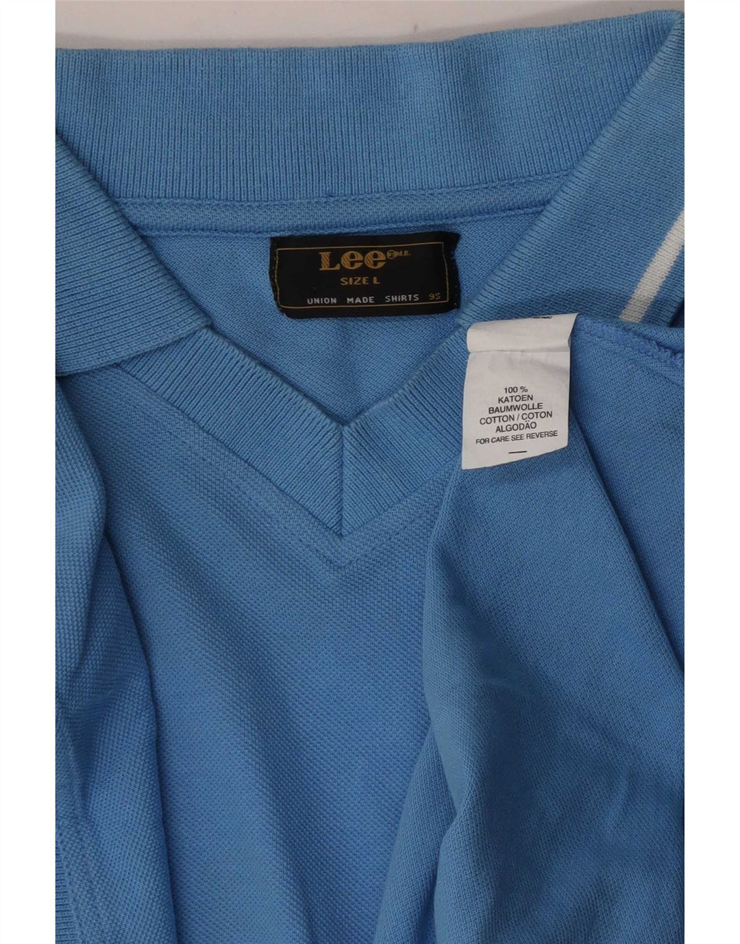 Polo da uomo Lee grande in cotone blu