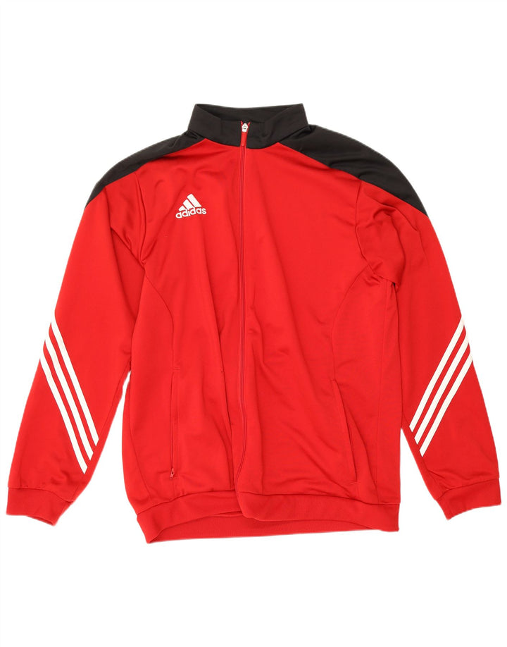 Giacca da tuta da uomo Adidas XL rossa in poliestere color block