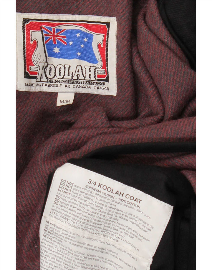 Cappotto mantella oversize in cotone cerato da donna Koolah UK 14 medio nero