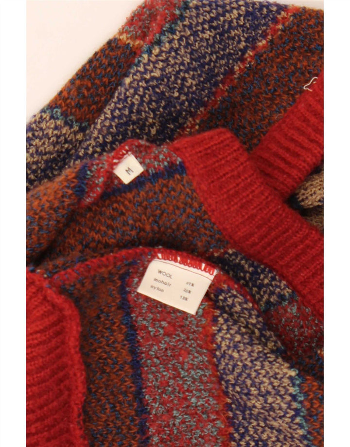 Canotta vintage da uomo in lana geometrica multicolore media