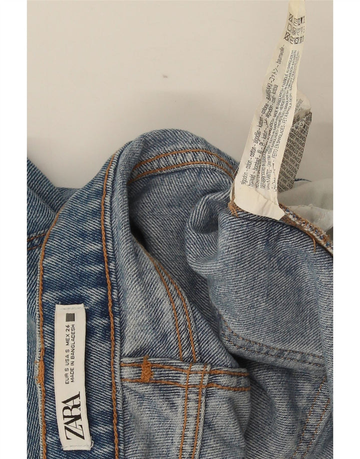 Pantaloncini di jeans da donna Zara piccoli W26 in cotone blu