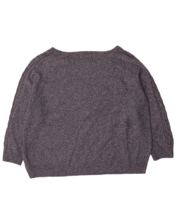 Maglione maglione con scollo a barca da donna Marks & Spencer UK 14 grande blu navy