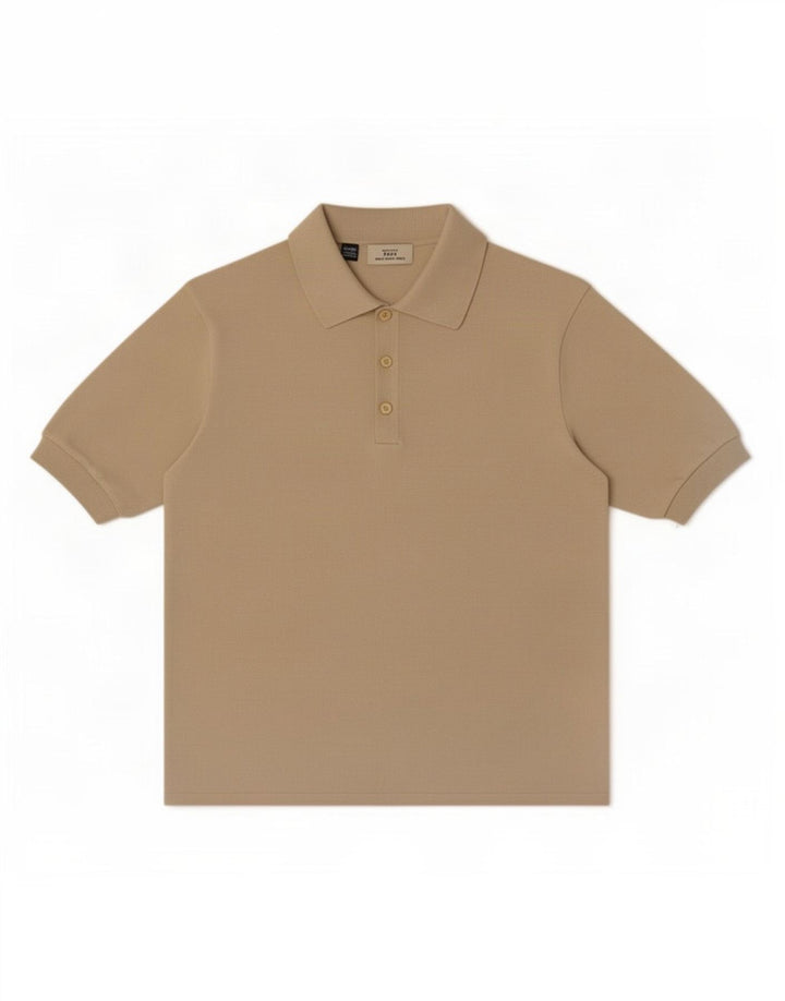 Polo da uomo Zara in cotone beige medio