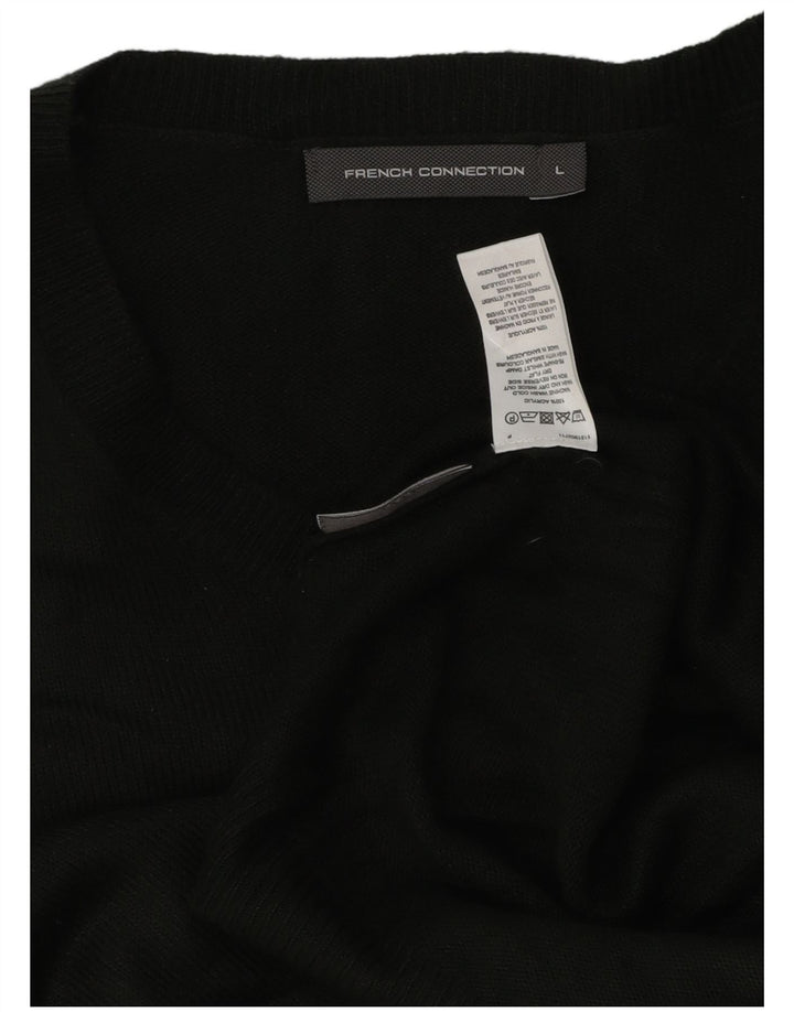 Maglione da uomo con scollo a V French Connection grande acrilico kaki