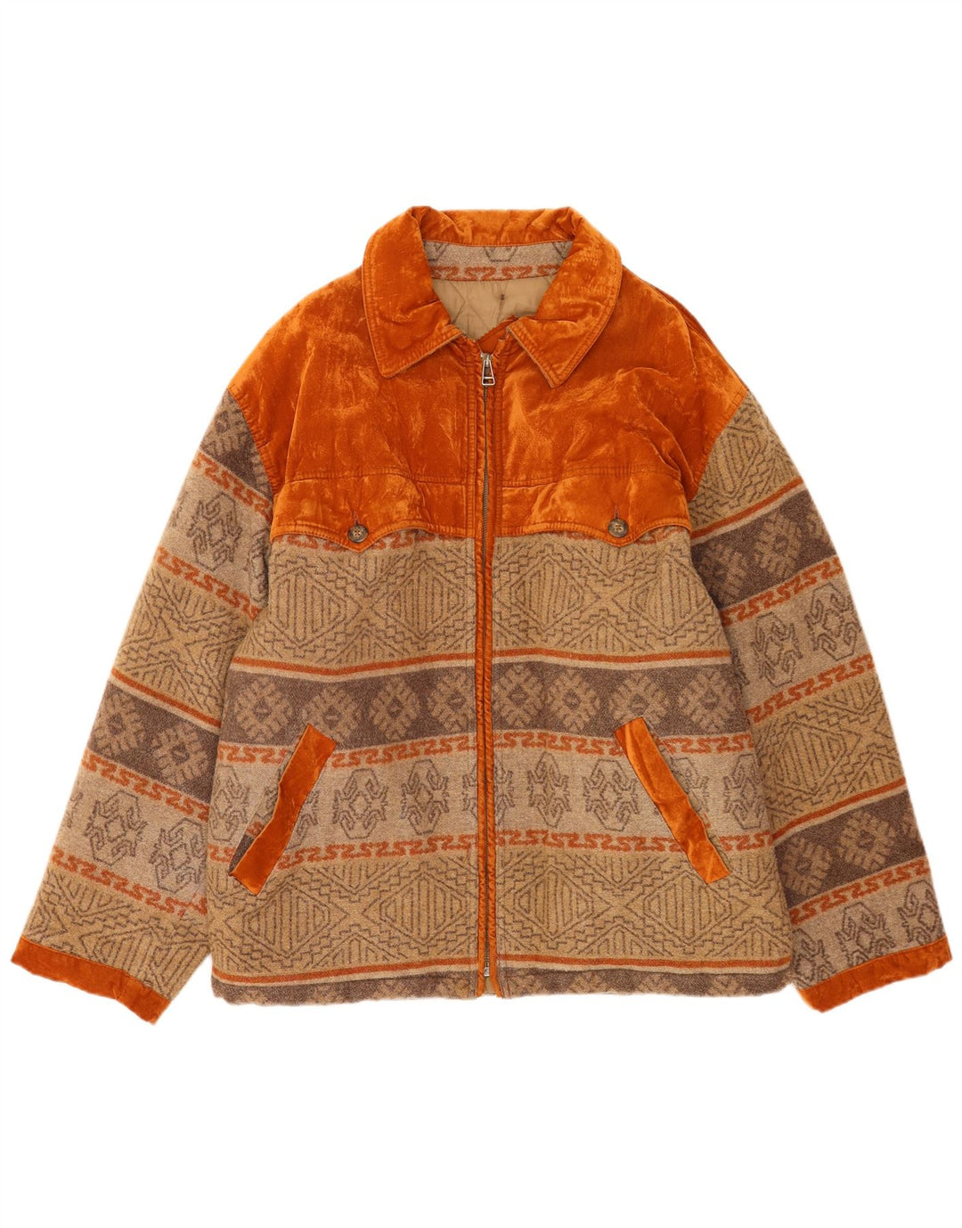 Giubbotto bomber da uomo Polbot UK 42 XL Lana geometrica beige