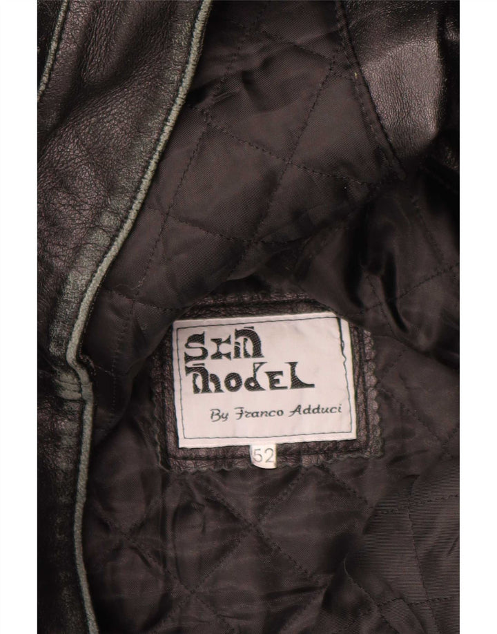 Giacca in pelle vintage da uomo IT 52 XL Nera