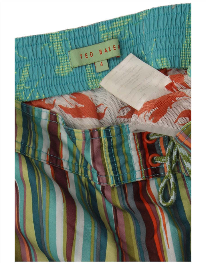 Pantaloncini da bagno da uomo Ted Baker taglia 4 grandi a righe multicolori