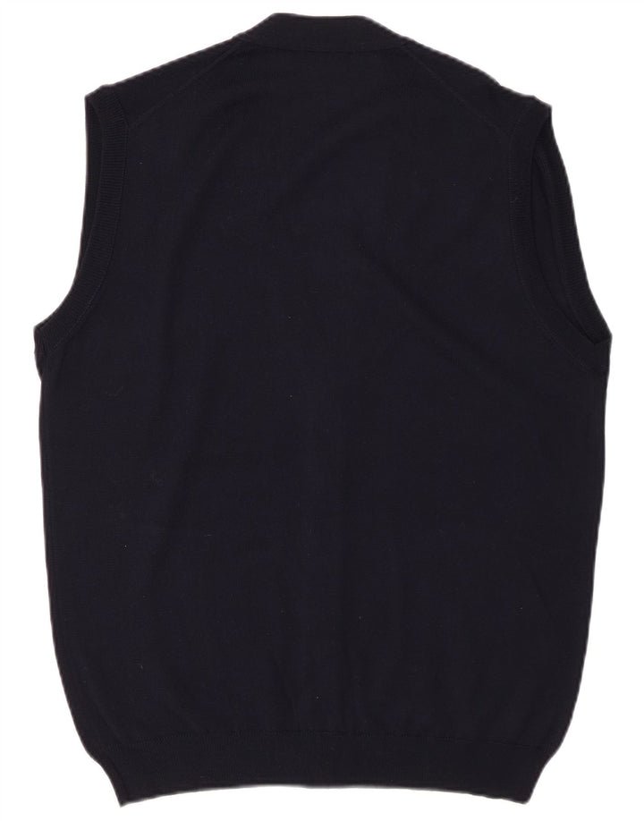 MAGLIA CLUB Maglione Cardigan Senza Maniche Uomo IT 48 Medio Blu Navy Lana