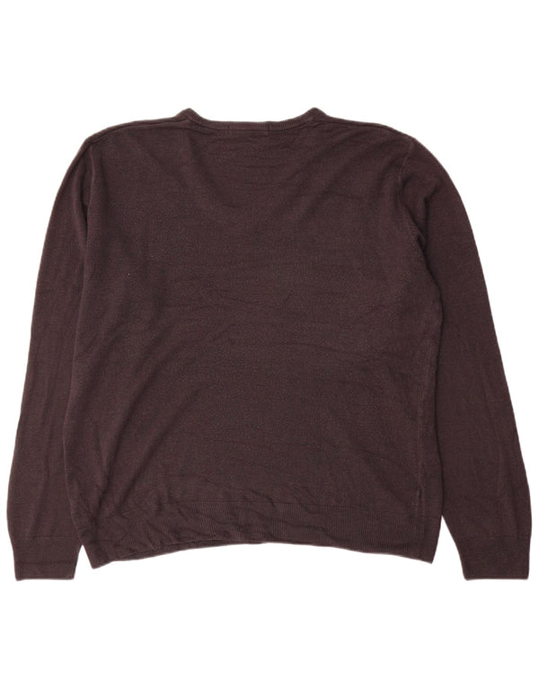 Marks & Spencer Mens V-Neck Jumper Sweater Large Black Acrylic