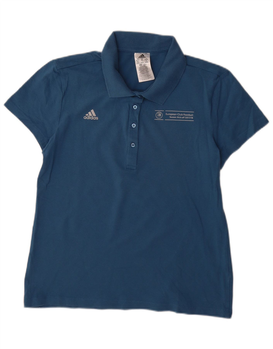 Polo ADIDAS da donna UEFA Champions League UK 12/14 cotone blu medio