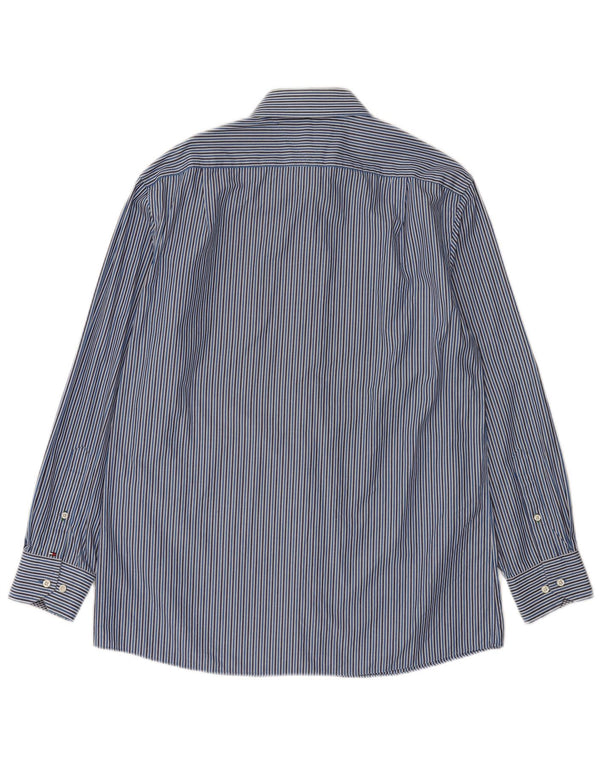 Camicia da uomo Tommy Hilfiger taglia 16 grande gessato blu