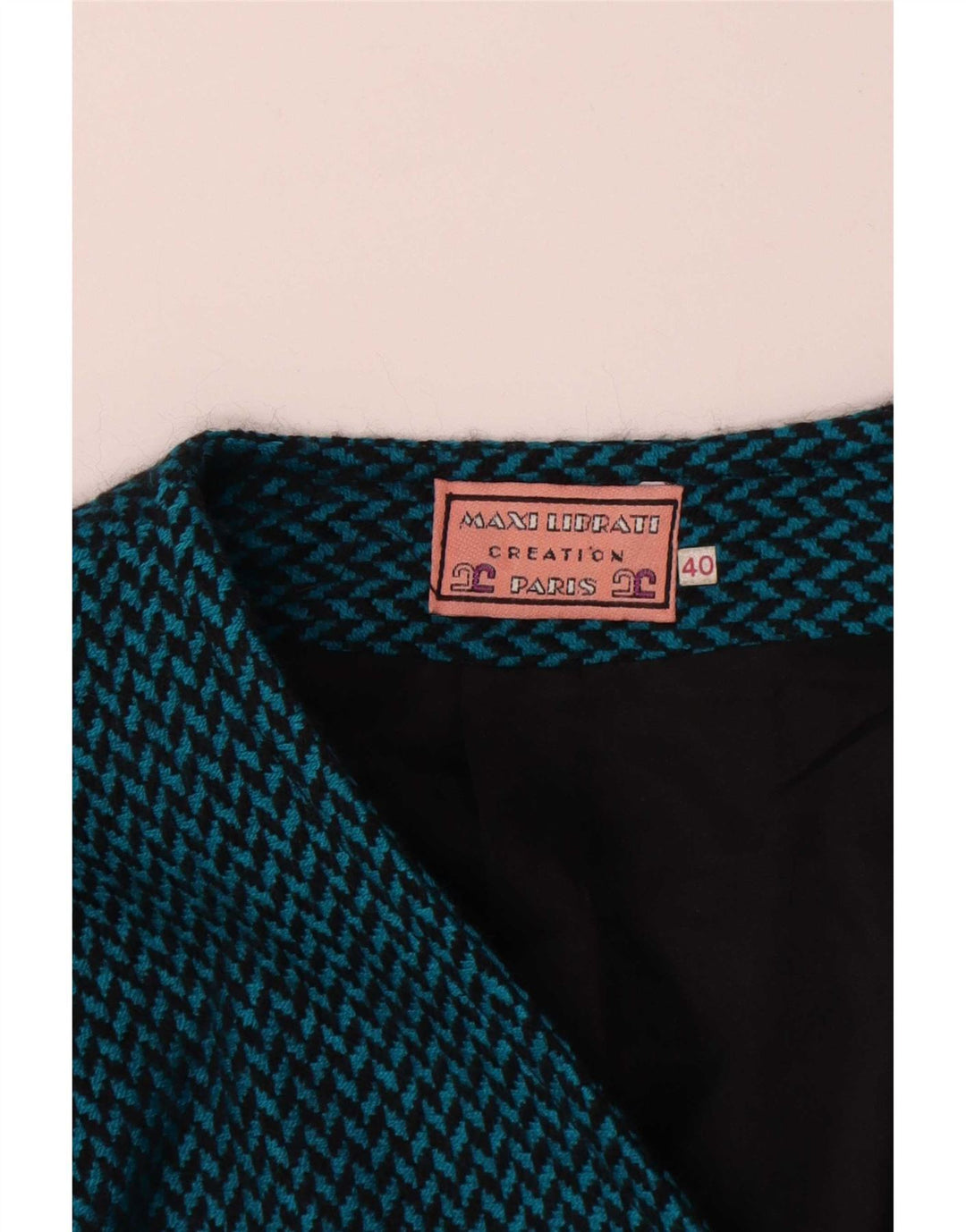 Giacca blazer a 3 bottoni da donna Maxi Librati EU 40 Blu medio a spina di pesce