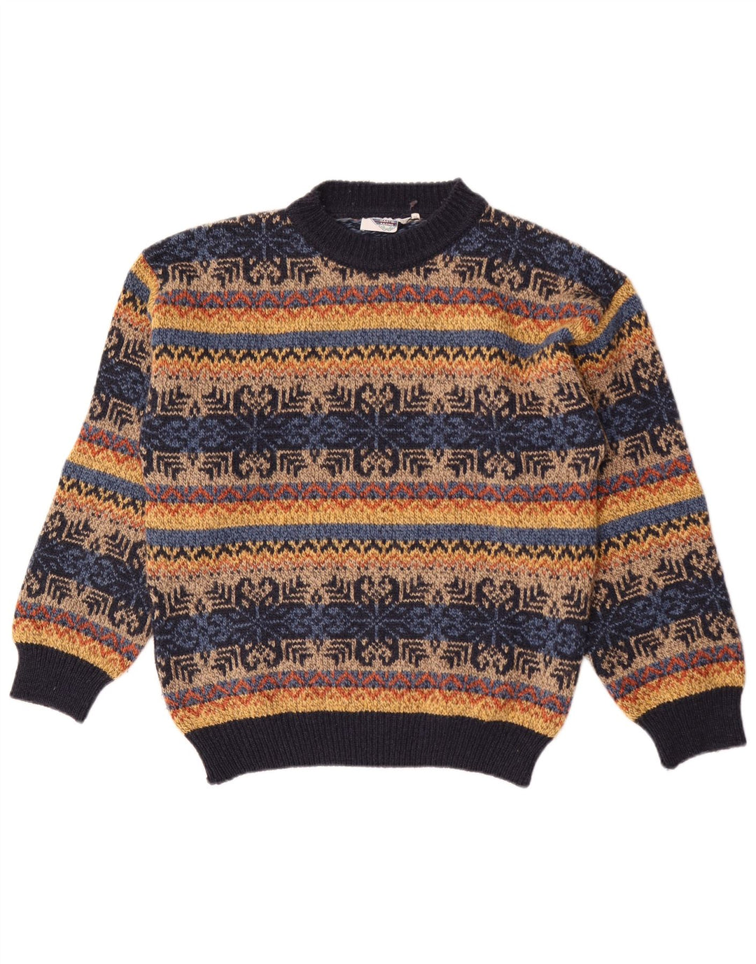 Maglione vintage da uomo con collo alto e collo alto IT 50 medio multicolore