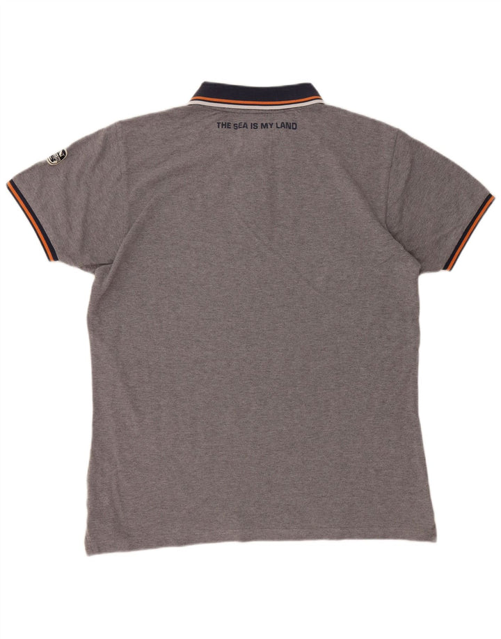 Polo grafica da uomo North Sails XL in cotone grigio