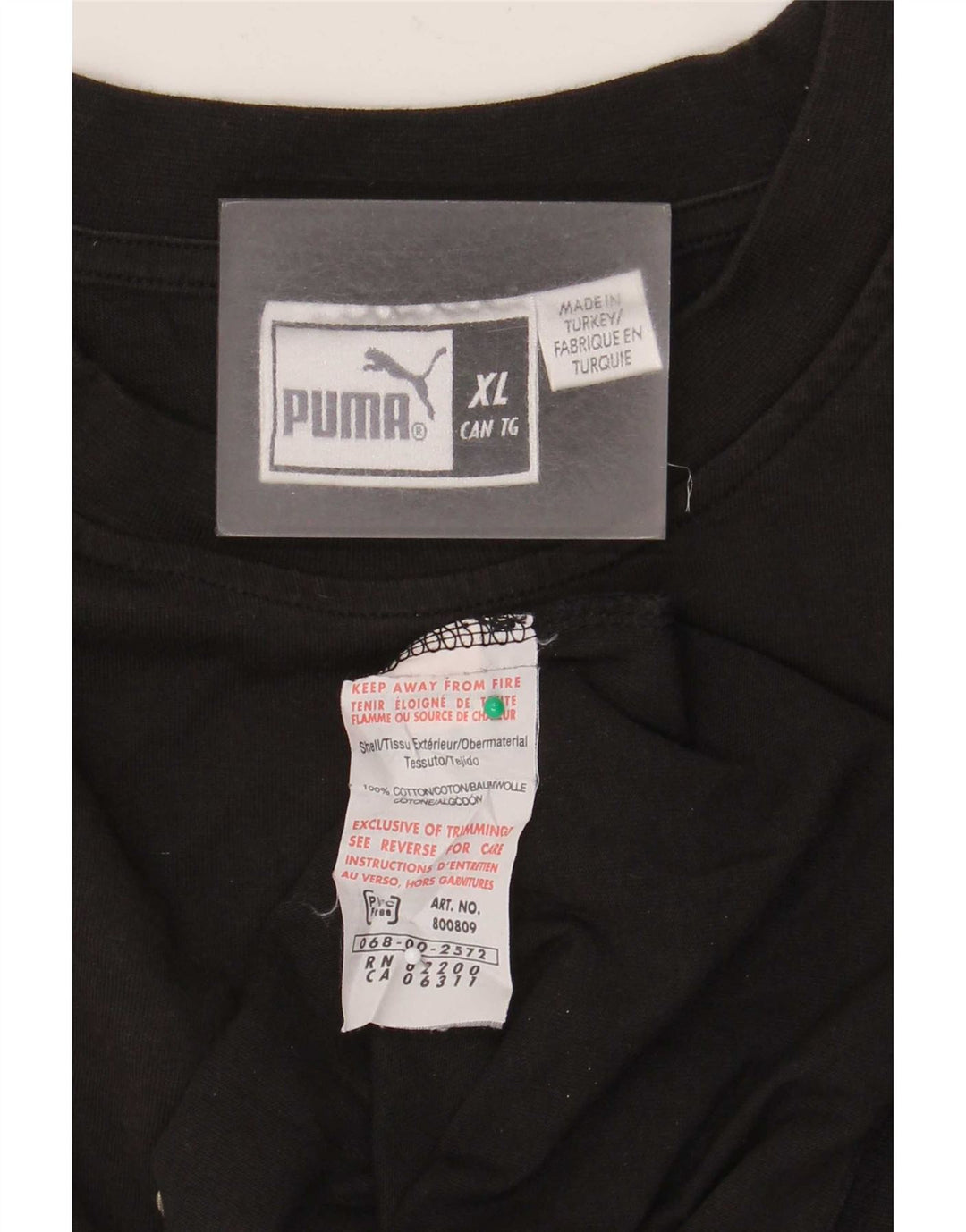 Puma Maglietta grafica da uomo a maniche lunghe XL in cotone nero