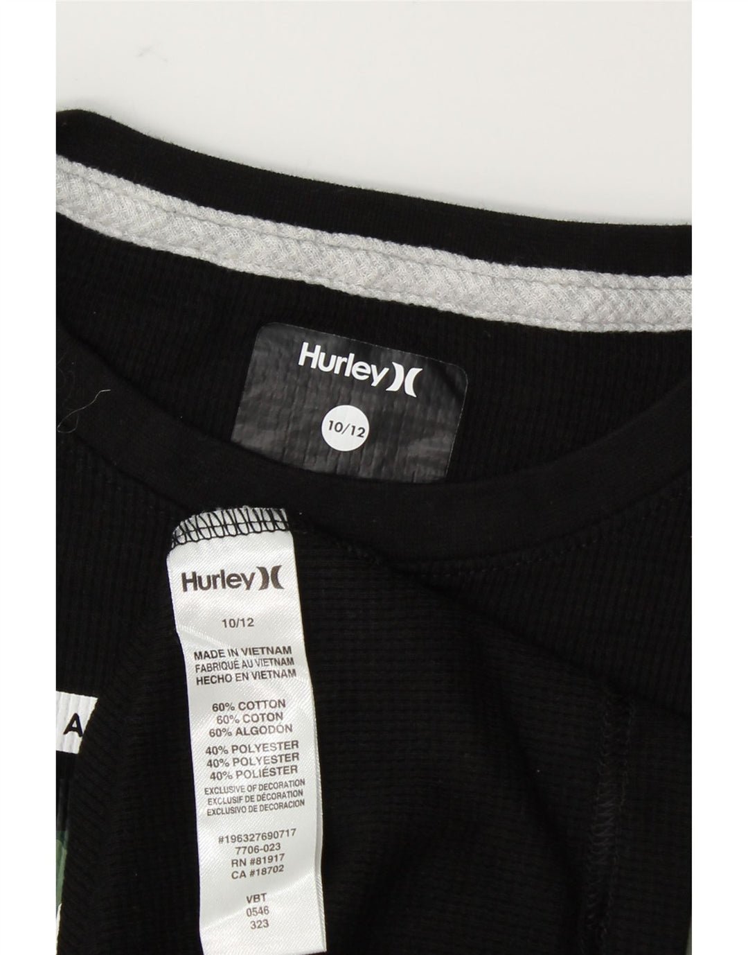 HURLEY Boys Graphic Top Long Sleeve 10-11 Years Black Cotton Vintage Hurley and Second-Hand Hurley from Messina Hembry 