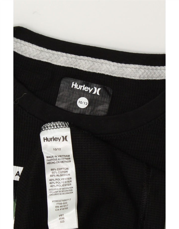 HURLEY Boys Graphic Top Long Sleeve 10-11 Years Black Cotton Vintage Hurley and Second-Hand Hurley from Messina Hembry 