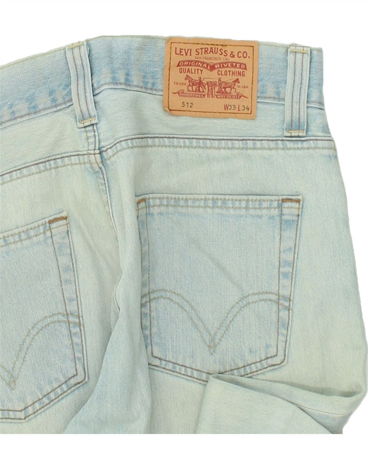 LEVI'S Jeans da uomo 512 Bootcut W33 L34 Blu Cotone
