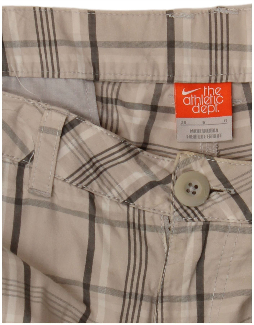 Pantaloncini cargo da uomo NIKE W36 a quadri beige grandi