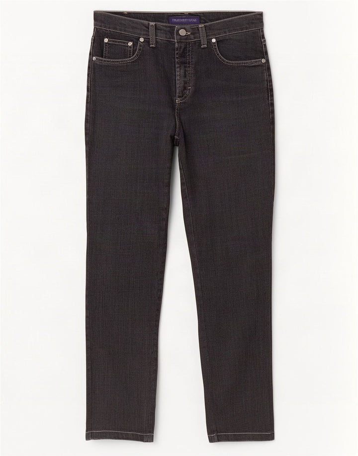 Trussardi Jeans Donna Straight W26 L28 Cotone Grigio