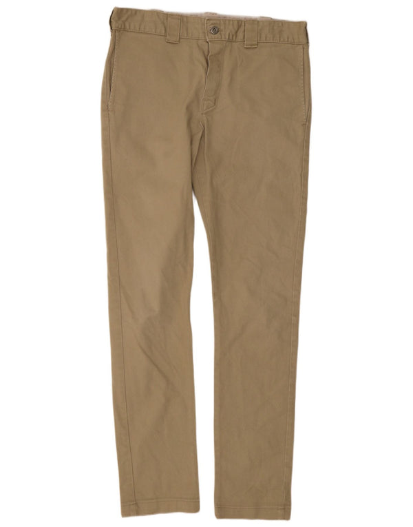 Pantaloni chino skinny slim da uomo Dickies W32 L32 cotone kaki