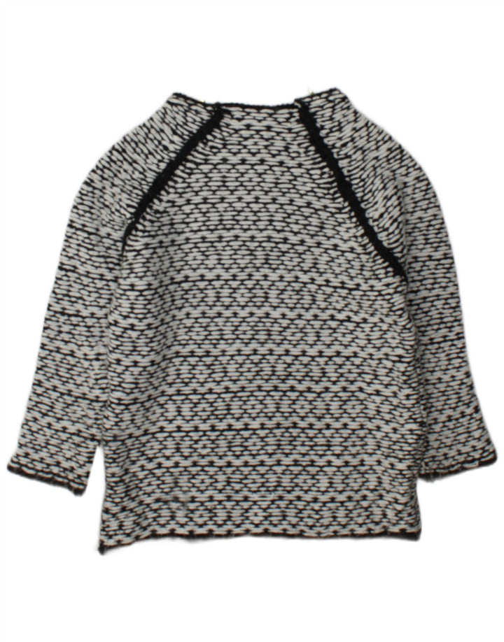 Maglione con scollo a barca da donna Zara UK 14 medio nero geometrico