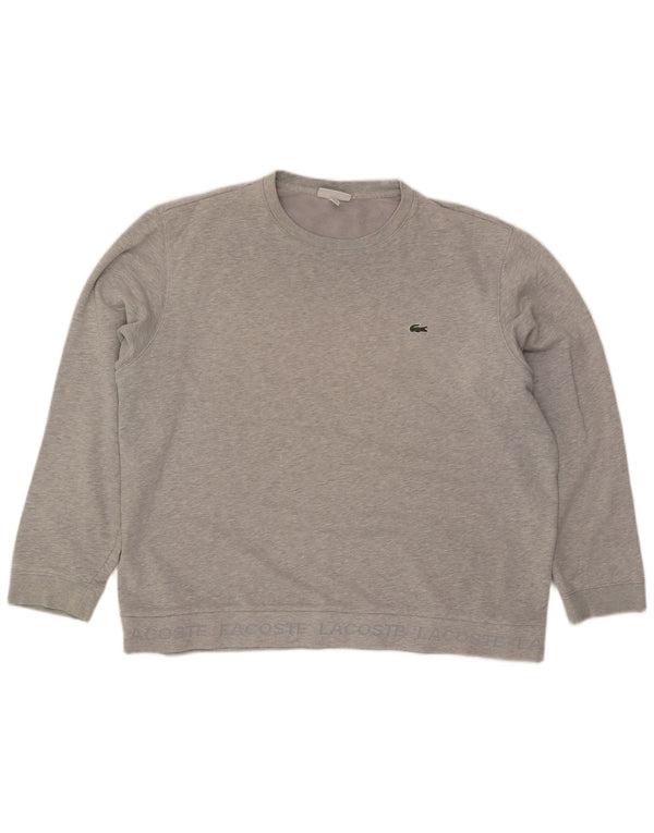 Lacoste Mens Sweatshirt Jumper Size 8 3XL Grey Flecked Cotton