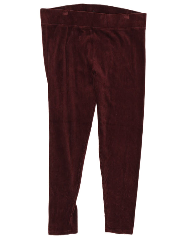 Leggings in velluto a coste da donna Marks & Spencer UK 18 XL cotone bordeaux