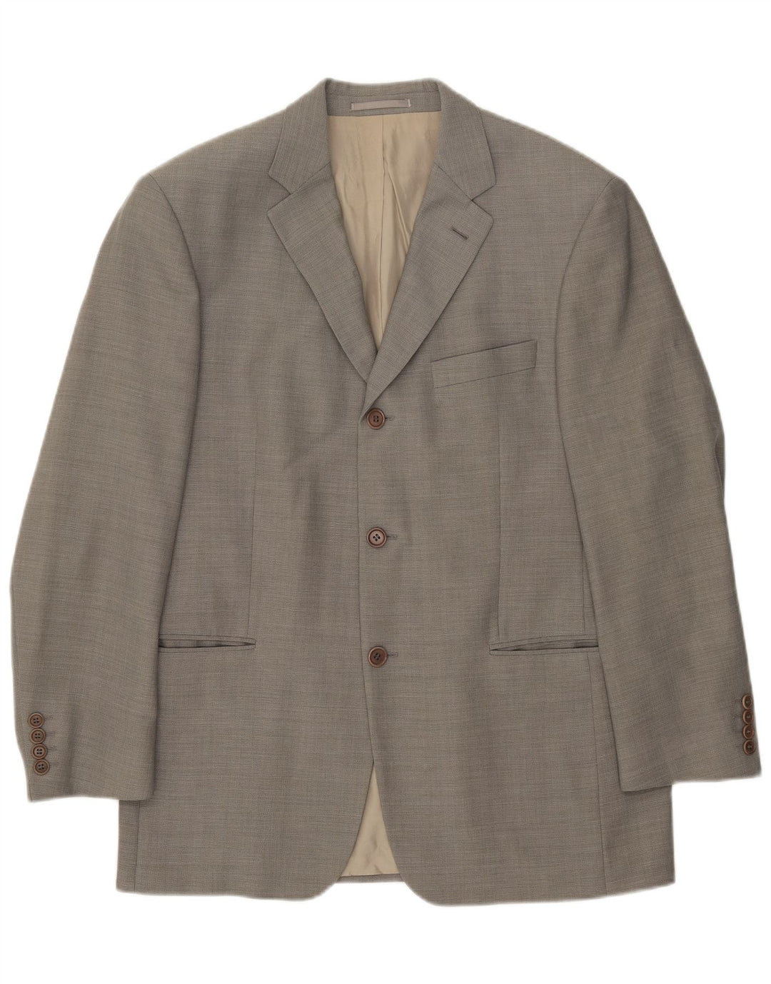 Giacca blazer da uomo a 3 bottoni Hugo Boss EU 50 grande lana grigia